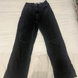 Black Hollister jeans curvy ultra high rise dad jeans
